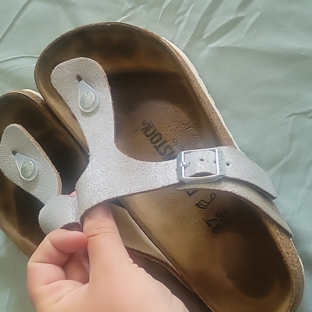 Silver birkenstocks